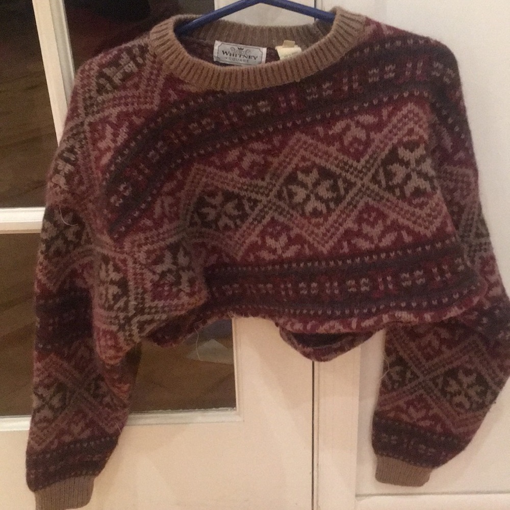 Cropped 100% Wool Sweater
